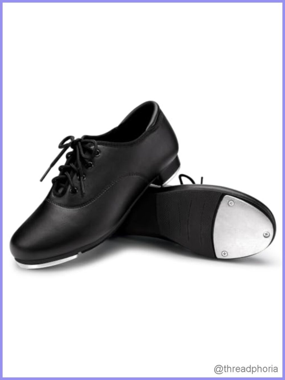 Tap Dance Shoes Lace Up PU Leather EVA Sole Dance Performance